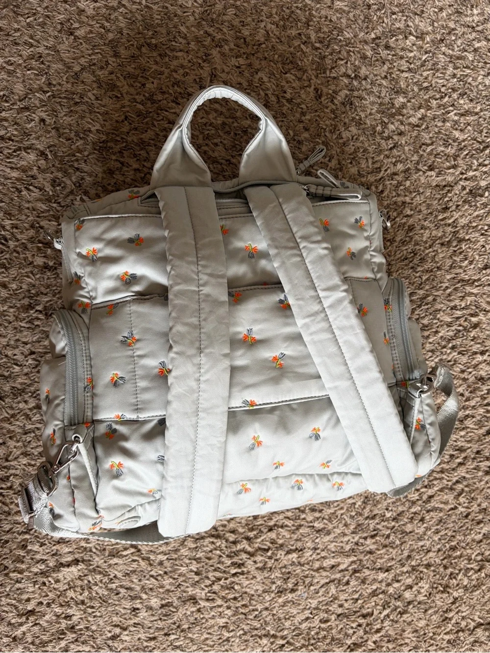 Caraa Diaper Bag in Organic Embroidered Cotton - FIRM PRICE